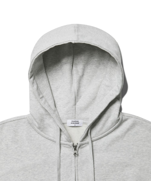 MUSINSA STANDARD WOMAN MUSINSA STANDARD WOMAN Women's Hoodie Crop Zip-up (Melange Light Gray)