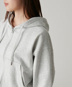 MUSINSA STANDARD WOMAN MUSINSA STANDARD WOMAN Women's Hoodie Crop Zip-up (Melange Light Gray)
