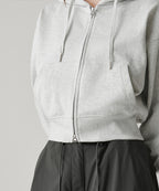 MUSINSA STANDARD WOMAN MUSINSA STANDARD WOMAN Women's Hoodie Crop Zip-up (Melange Light Gray)
