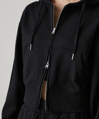 MUSINSA STANDARD WOMAN MUSINSA STANDARD WOMAN Women's Hoodie Crop Zip-up [Black]