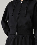 MUSINSA STANDARD WOMAN MUSINSA STANDARD WOMAN Women's Hoodie Crop Zip-up [Black]