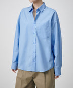 MUSINSA STANDARD WOMAN MUSINSA STANDARD WOMAN Oversized Poplin Shirt [Socks Blue]