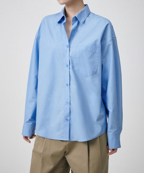 MUSINSA STANDARD WOMAN MUSINSA STANDARD WOMAN Oversized Poplin Shirt [Socks Blue]