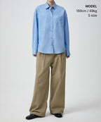 MUSINSA STANDARD WOMAN MUSINSA STANDARD WOMAN Oversized Poplin Shirt [Socks Blue]