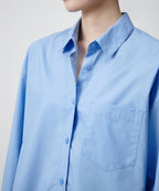 MUSINSA STANDARD WOMAN MUSINSA STANDARD WOMAN Oversized Poplin Shirt [Socks Blue]