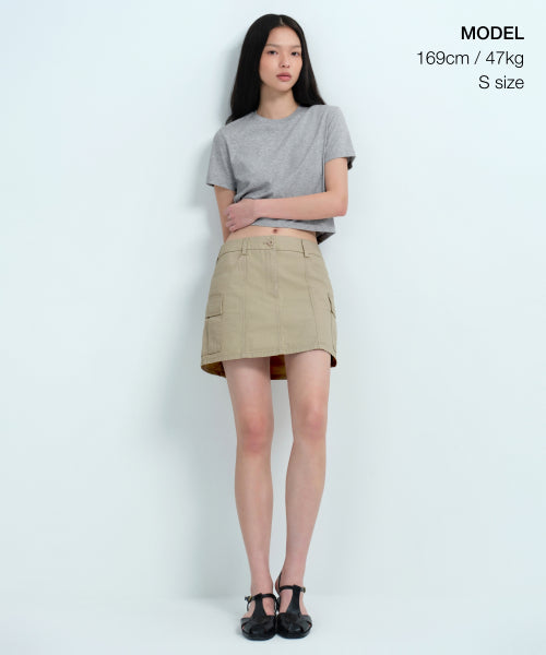 MUSINSA STANDARD WOMAN MUSINSA STANDARD WOMAN Crew Neck Crop T-Shirt Medium Gray
