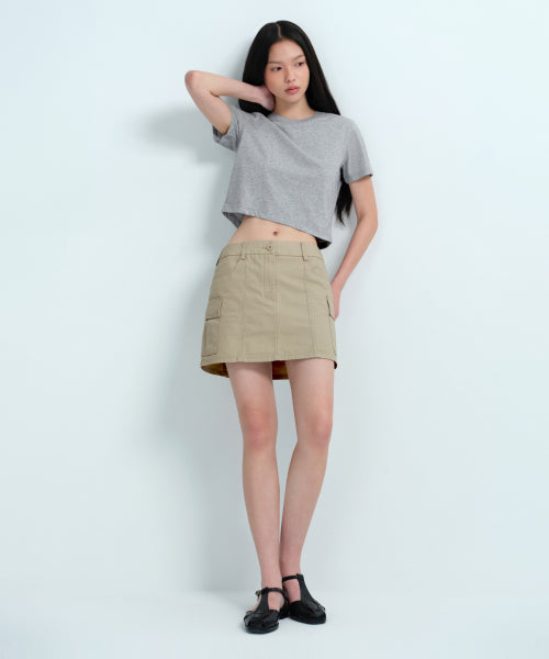 MUSINSA STANDARD WOMAN MUSINSA STANDARD WOMAN Crew Neck Crop T-Shirt Medium Gray