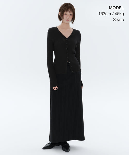 MUSINSA STANDARD WOMAN MUSINSA STANDARD WOMAN Women's Ribbed Slim Cardigan [Black]