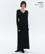 MUSINSA STANDARD WOMAN MUSINSA STANDARD WOMAN Women's Ribbed Slim Cardigan [Black]
