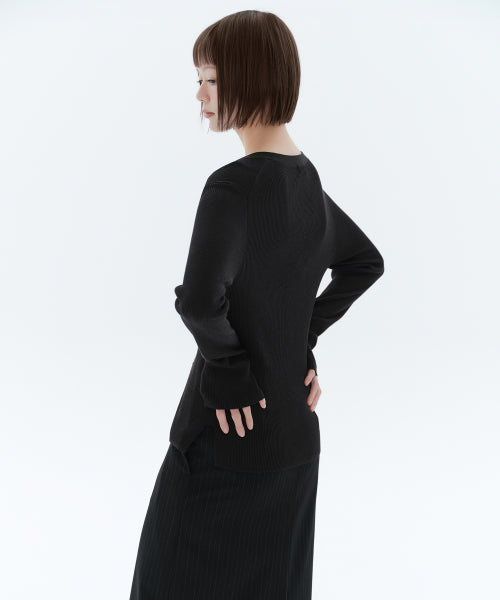 MUSINSA STANDARD WOMAN MUSINSA STANDARD WOMAN Women's Ribbed Slim Cardigan [Black]
