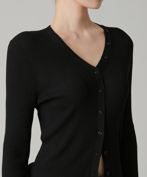 MUSINSA STANDARD WOMAN MUSINSA STANDARD WOMAN Women's Ribbed Slim Cardigan [Black]