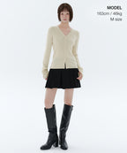 MUSINSA STANDARD WOMAN MUSINSA STANDARD WOMAN Cardigan ribbed slim [light beige]