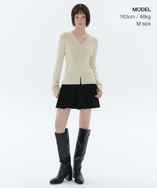 MUSINSA STANDARD WOMAN MUSINSA STANDARD WOMAN Cardigan ribbed slim [light beige]