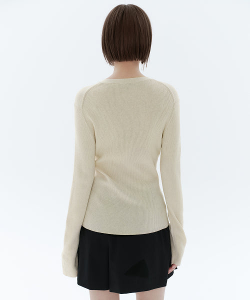 MUSINSA STANDARD WOMAN MUSINSA STANDARD WOMAN Cardigan ribbed slim [light beige]