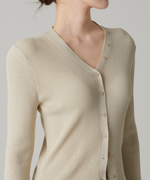 MUSINSA STANDARD WOMAN MUSINSA STANDARD WOMAN Cardigan ribbed slim [light beige]