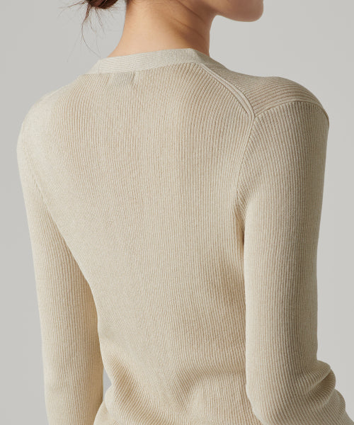 MUSINSA STANDARD WOMAN MUSINSA STANDARD WOMAN Cardigan ribbed slim [light beige]