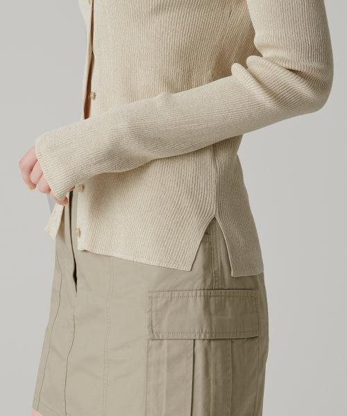 MUSINSA STANDARD WOMAN MUSINSA STANDARD WOMAN Cardigan ribbed slim [light beige]