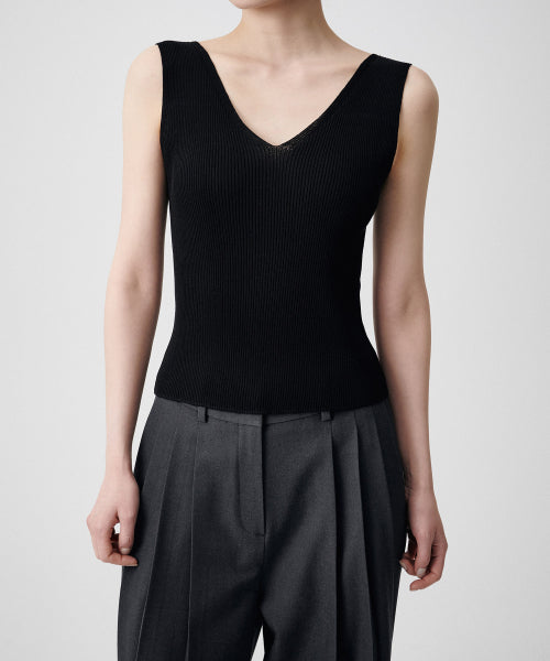 MUSINSA STANDARD WOMAN MUSINSA STANDARD WOMAN Women's Ribbed V-Neck Knit Sleeveless Top (Size XS)