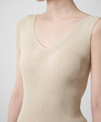 MUSINSA STANDARD WOMAN MUSINSA STANDARD WOMAN Women's Ribbed V-Neck Knit Sleeveless Top [Light Beige]