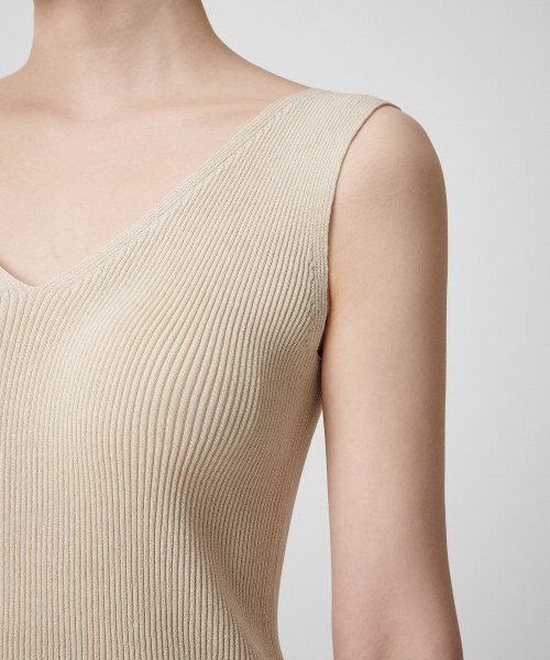 MUSINSA STANDARD WOMAN MUSINSA STANDARD WOMAN Women's Ribbed V-Neck Knit Sleeveless Top [Light Beige]