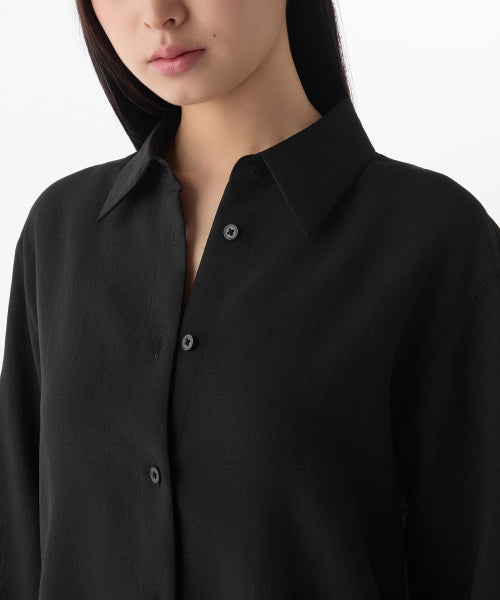 MUSINSA STANDARD WOMAN MUSINSA STANDARD WOMAN Women's Relaxed Linen Like Shirt Black