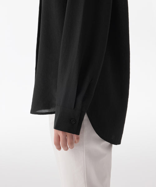 MUSINSA STANDARD WOMAN MUSINSA STANDARD WOMAN Women's Relaxed Linen Like Shirt Black