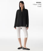 MUSINSA STANDARD WOMAN MUSINSA STANDARD WOMAN Women's Relaxed Linen Like Shirt Black