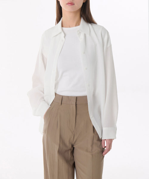 MUSINSA STANDARD WOMAN MUSINSA STANDARD WOMAN Relaxed Linen Like Shirt (White)