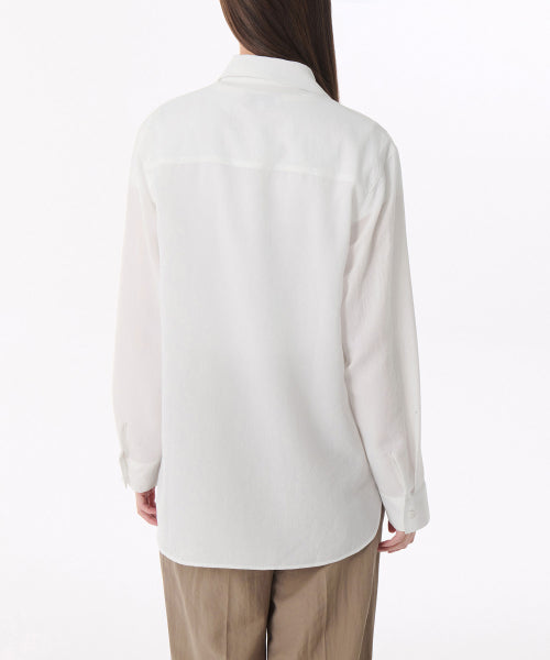 MUSINSA STANDARD WOMAN MUSINSA STANDARD WOMAN Relaxed Linen Like Shirt (White)