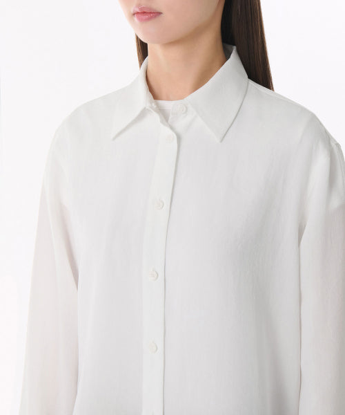MUSINSA STANDARD WOMAN MUSINSA STANDARD WOMAN Relaxed Linen Like Shirt (White)