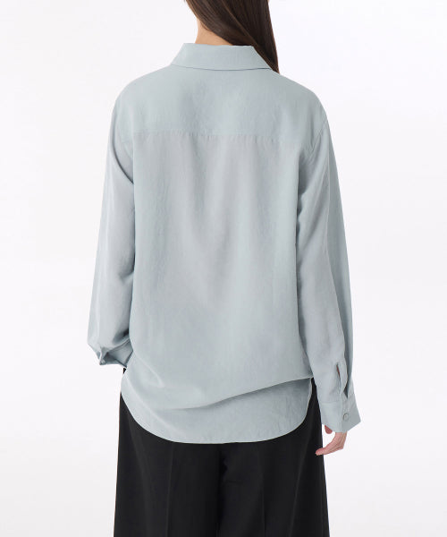 MUSINSA STANDARD WOMAN MUSINSA STANDARD WOMAN Relaxed Linen Like Shirt Mint Gray