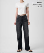 MUSINSA STANDARD WOMAN Straight Denim Pants - Washed Black