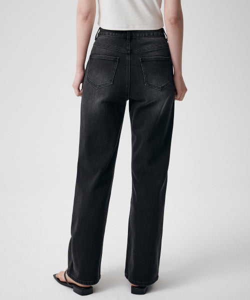 MUSINSA STANDARD WOMAN Straight Denim Pants - Washed Black