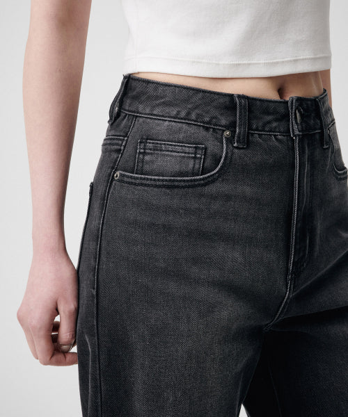 MUSINSA STANDARD WOMAN Straight Denim Pants - Washed Black