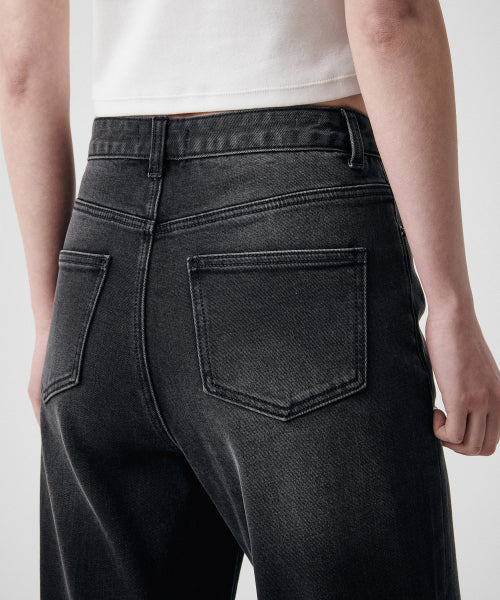 MUSINSA STANDARD WOMAN Straight Denim Pants - Washed Black