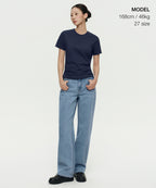 MUSINSA STANDARD WOMAN MUSINSA STANDARD WOMAN Denim Low Rise Wide Pants [Light Indigo]