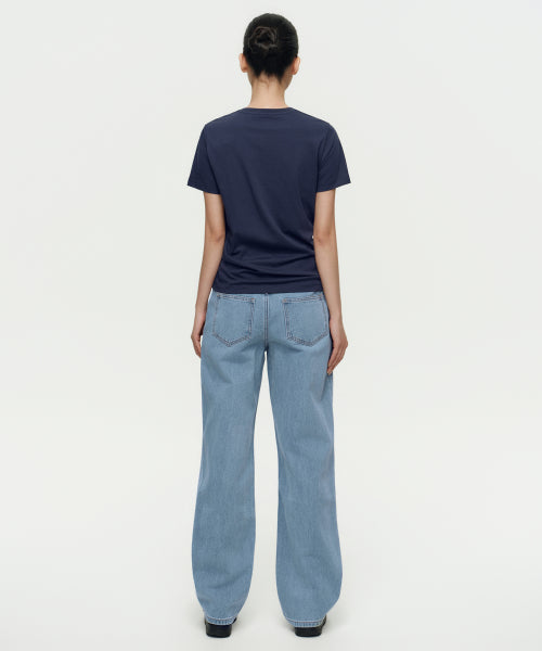 MUSINSA STANDARD WOMAN MUSINSA STANDARD WOMAN Denim Low Rise Wide Pants [Light Indigo]