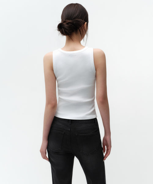MUSINSA STANDARD WOMAN MUSINSA STANDARD WOMAN Women's Essential Tank Top [White]