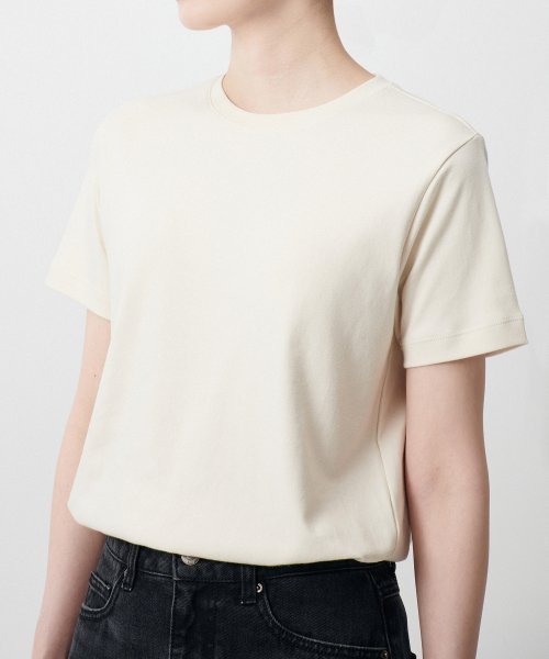 MUSINSA STANDARD WOMAN MUSINSA STANDARD WOMAN Women's Basic Crew Neck T-Shirt (Ecru)