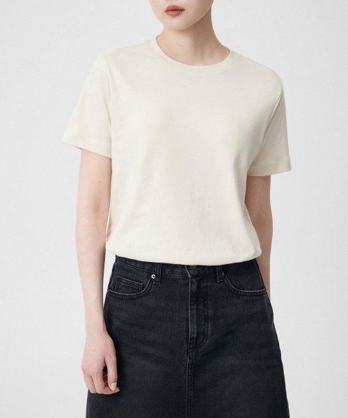 MUSINSA STANDARD WOMAN MUSINSA STANDARD WOMAN Women's Basic Crew Neck T-Shirt (Ecru)