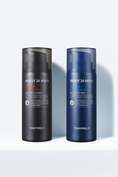 TONYMOLY Energy 24 Men's All-in-One Essence 120ml (Moisture/Fresh) (+ Houttuynia Cordata Cica Cooling Moisturizing Cream 8ml)