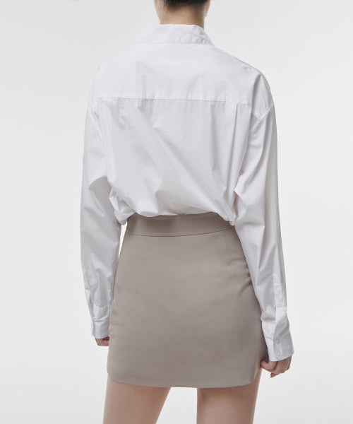 MUSINSA STANDARD WOMAN MUSINSA STANDARD WOMAN Cotton Nylon Oversized Shirt (White)