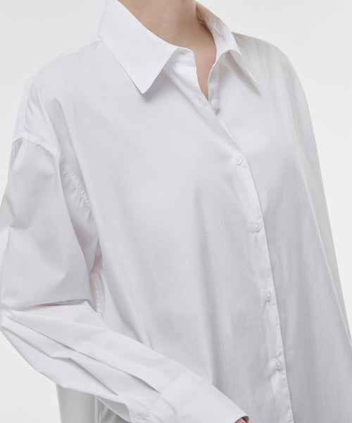 MUSINSA STANDARD WOMAN MUSINSA STANDARD WOMAN Cotton Nylon Oversized Shirt (White)
