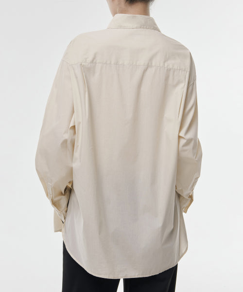 MUSINSA STANDARD WOMAN MUSINSA STANDARD WOMAN Cotton Nylon Oversized Shirt [Light Beige]