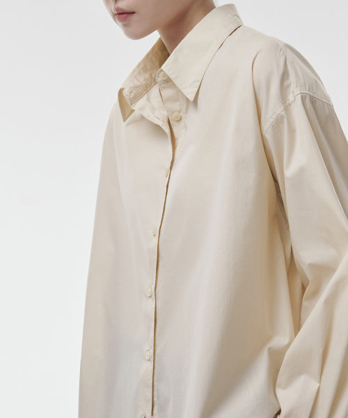 MUSINSA STANDARD WOMAN MUSINSA STANDARD WOMAN Cotton Nylon Oversized Shirt [Light Beige]