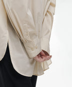 MUSINSA STANDARD WOMAN MUSINSA STANDARD WOMAN Cotton Nylon Oversized Shirt [Light Beige]
