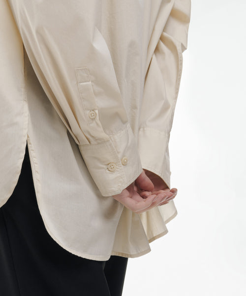 MUSINSA STANDARD WOMAN MUSINSA STANDARD WOMAN Cotton Nylon Oversized Shirt [Light Beige]