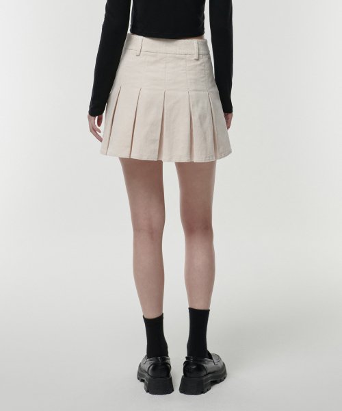 MUSINSA STANDARD WOMAN MUSINSA STANDARD WOMAN Corduroy Pleated Mini Skirt [Cream]