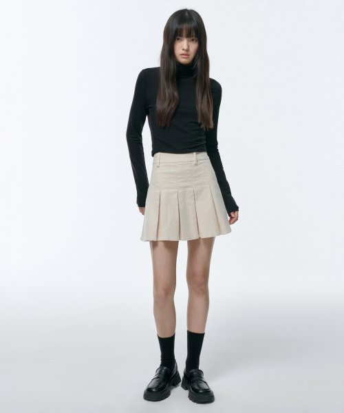 MUSINSA STANDARD WOMAN MUSINSA STANDARD WOMAN Corduroy Pleated Mini Skirt [Cream]