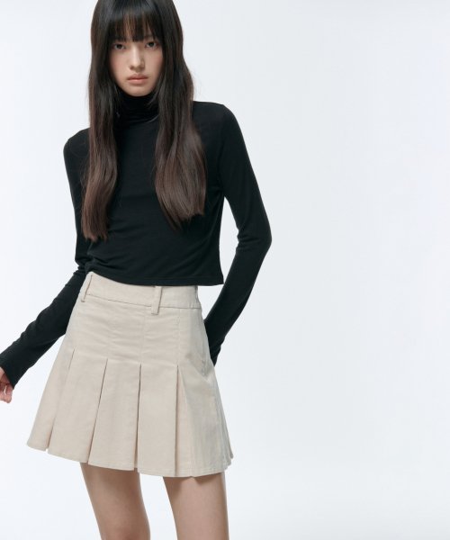 MUSINSA STANDARD WOMAN MUSINSA STANDARD WOMAN Corduroy Pleated Mini Skirt [Cream]